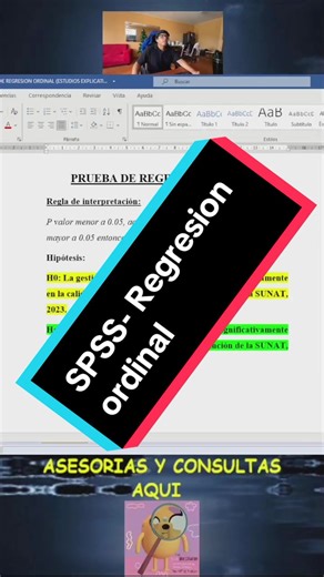 Prueba de Regresión Ordinal en SPSS para Tesis Universitaria