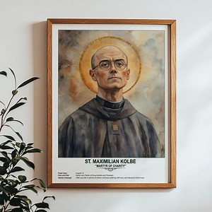 St. Maximilian Kolbe, Sacred Art, Religious Wall Art for Families, Patron Saint, Housewarming Gift. - Etsy