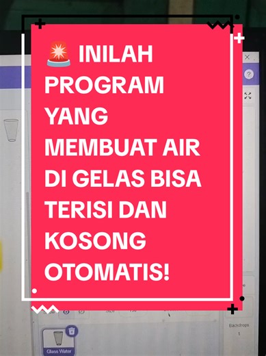 🚨 INILAH PROGRAM YANG MEMBUAT AIR DI GELAS BISA TERISI DAN KOSONG OTOMATIS! 💧 Ternyata dengan coding sederhana, kita bisa membuat animasi seperti ini. Air bisa naik, turun, bahkan bergerak otomatis hanya dengan variabel dan logika program! 💻 Inilah yang dipelajari anak-anak di Les Coding MAFATECH 🚀 Belajar membuat game, animasi, dan logika berpikir kreatif sejak dini. 👦 Cocok untuk SD – SMP 🎮 Belajar coding dengan cara seru dan mudah dipahami 📲 Daftar sekarang: WA: 0813-6634-8116 📩 Atau 