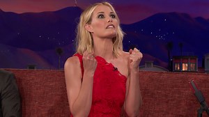 Leslie Bibb is very violent with her affection. #CONAN | Team Coco