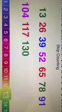 Skip counting 13s