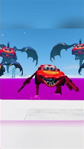 P1 Lightning McQueen vs SUPER SPIDER MONSTER EATERS! Epic Escape Challenge | Coffin Dance Cover