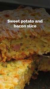 Everyone loves this slice: it’s packed with veg and loaded with bacon, making it perfect for lunchboxes and anytime snacking. Or serve it warm for dinner with a side salad or chips, either way - it’s always a hit! If you'd like this recipe, Google 'BestRecipes Sweet potato and bacon slice'. #slicerecipe #savouryslice #lunchbox #zucchinislice #vegpackeddinner | Best Recipes
