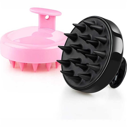 Free Sample Manual Hair Scalp Massager Shampoo Brush Wet Adn Dry Soft Silicone Hair Shower Cleansing Brush