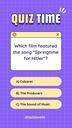 Which film featured the song “Springtime for Hitler”? 🎬 #gkquiz #shorts