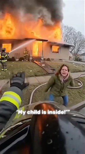 Firefighter Runs Into Flames to Save a Child 👶, #firefighter #babycrying #rescue