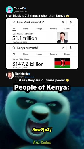 Elon Musk vs Kenya. Net Worth !! #coding #shorts #python
