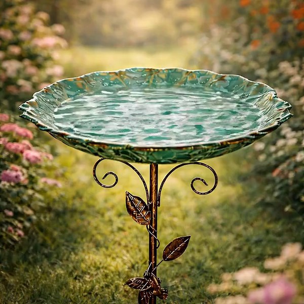Metal Bird Bath & Feeder 77cm, Outdoor Bird Bath Garden, Adjustable Height Bird Feeder, Rustic Garden Art, Backyard Bird Decor Gift - Etsy