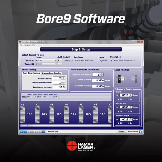 Software Spotlight: Bore9 Alignment Software Hamar Laser’s Bore9 software simplifies bore alignment by recording concentricity and straightness data for up to 50 bores all in one guided workflow. Built for precision and speed, Bore9 helps users align large engines, extruders, and turbines with accuracy down to the thousandth of an inch. Key features: • 5-step guided process from setup to report • Real-time data updates for faster adjustments • Measures concentricity, straightness, and bore size 