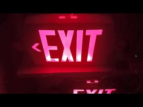 My 3 red exit signs