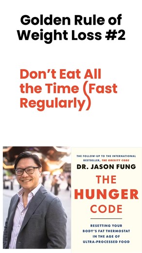Jason Fung on Instagram: "You can only lose weight when you DON'T eat. Fasting should be a part of your regular schedule. #weightloss #weightlosstips #jasonfung #hungercode #hungercodebook"