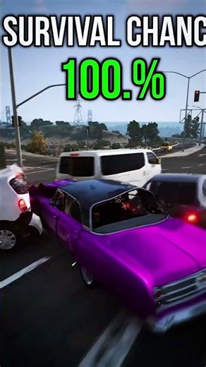 100% SURVIVAL? 😱 Mass Highway Crash vs. Lowrider! #shorts #beamng