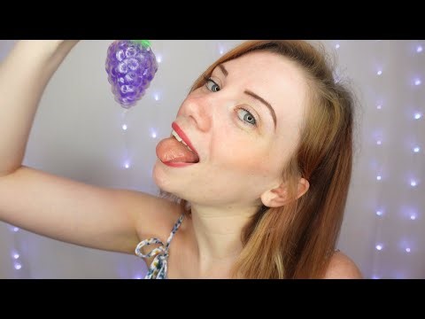 ASMR - Lollipop Mouth sound & Squishing Berries