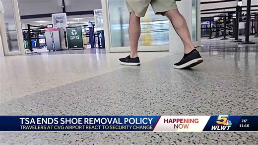 Shoes can stay on through CVG TSA, airports nationwide following policy reversal
