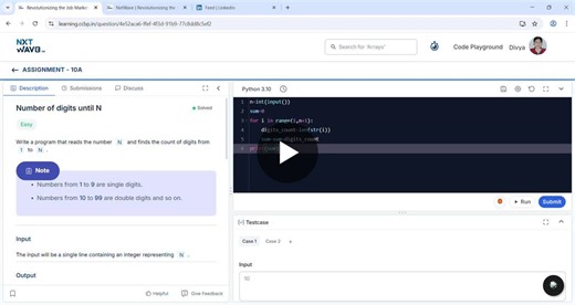 #python #codingjourney #learningbydoing #loops #assignment #number | Divya Sri