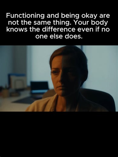 I functioned perfectly for years while falling apart inside. Met every deadline. Showed up to every commitment. Made rational decisions. Stayed composed in meetings. From the outside, everything looked fine. My body knew differently. Functioning is about output. Being okay is about internal state. You can deliver excellent work while your nervous system is maxed out. You can show up reliably while your body is screaming for rest. The two things are completely separate. But the world only measure