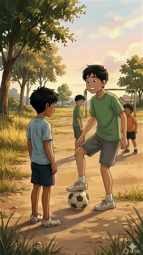 Nothing beats football with friends before sunset. ⚽🌅 Pure happiness. #ghibli #footballshorts