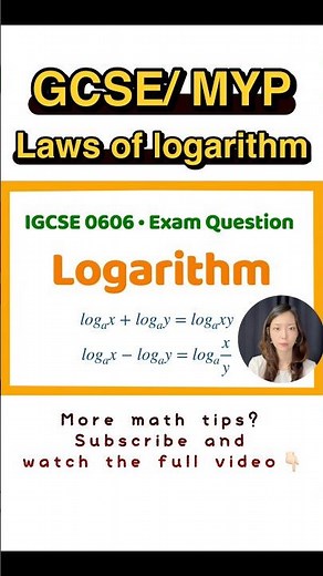 [ Logarithm ] Multiplcation Laws | GCSE • MYP exam question #math #maths #mathematics