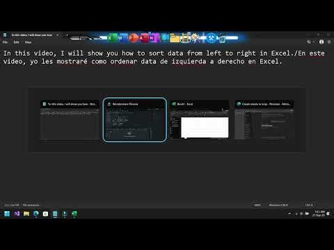 How to sort data from left to right in Excel