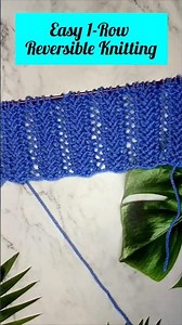 Reversible 1-Row Knitting Pattern — Great for Scarves, Cowls & More! #shorts #knitting