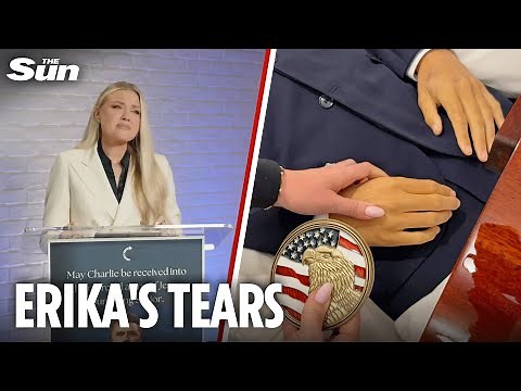Charlie Kirk's widow speaks for first time as she weeps over his body in coffin