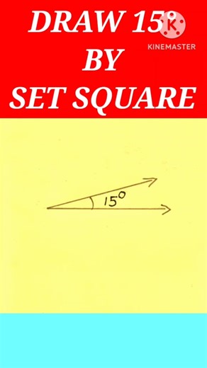 DRAW 15° ANGLE BY SET SQUARE, #shortsfeed