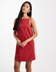 Vero Moda cami strap racer fitted mini dress in red | ASOS