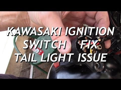 Kawasaki Ignition switch fix intermittent tail light bulb fault