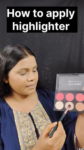 How to apply highlighter ✨😍 | #shorts #highlights #beginners #makeuptutorial