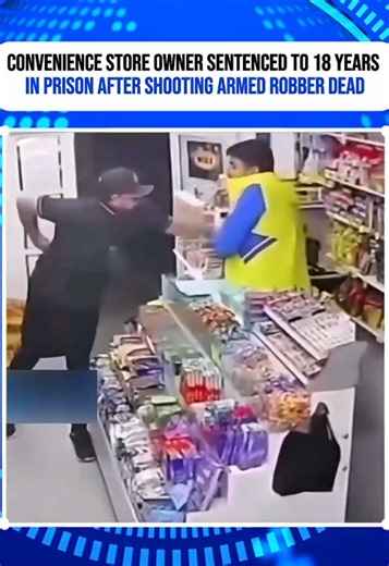 Convenience Store Owner Sentenced to 18 Years in Prison After Shooting Armed Robber #news #breakingnews #crime #court #fyp