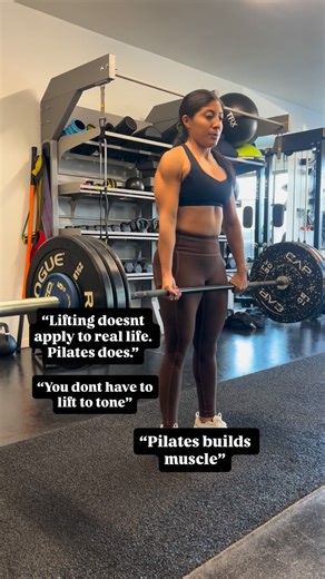 Johana Hernandez | Certified Nutrition & Fitness Coach on Instagram: "Can we stop please? 🫠 I can understand why there’s this misconception of Pilates being the ideal workout for “toning” aka building muscle and losing body fat… You feel “the burn” and tension when doing the exercises on the reformer. I get it because I’ve been taking Pilates classes to experience what clients experience. Truth 👉🏽 You don’t have to feel “the burn” to build muscle or know you got a good workout. Just because y