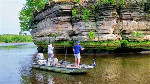 Rock cliffs with tons of fish