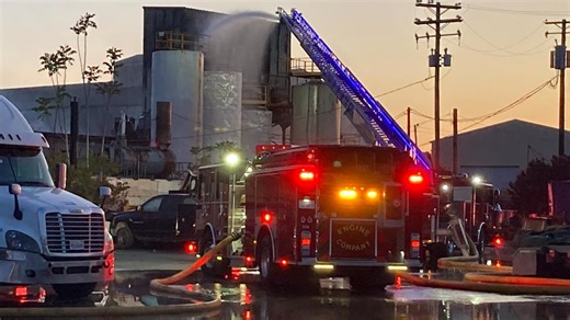 3-alarm fire continues to burn at Stockton recycling plant