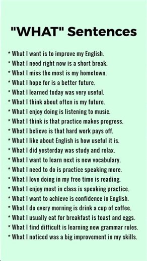20 Sentences with "WHAT" - English Conversation Practice