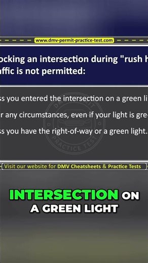 Rush Hour Traffic Rules: Blocking Intersections #driving #dmv #drivingtest #shorts