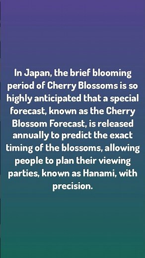 Japan Facts / In Japan, the brief blooming period of Cherry Blosso...