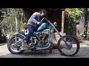 1970 Shovelhead Chopper Fired up.