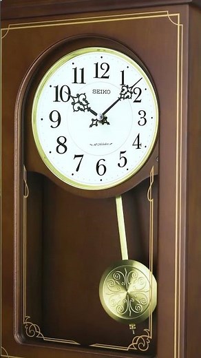Musical Pendulum Clock with 18 Melodies from Seiko Clocks | QXM610B