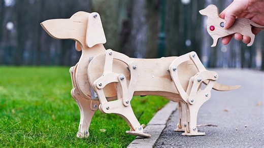 A Remote Controlled Robotic Dog Inspired by the Design of Theo Jansen's Walking Strandbeest Sculptures