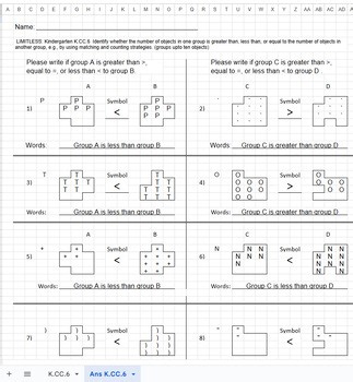 Math CA Standard K.CC