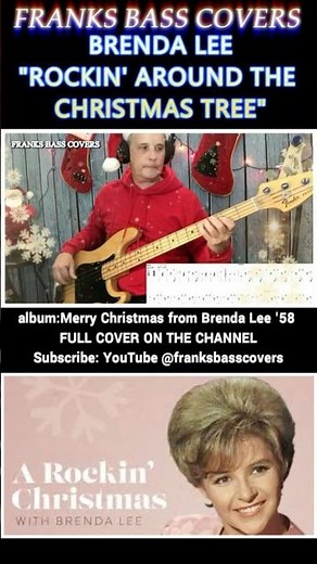 ROCKIN' AROUND THE CHRISTMAS TREE- BRENDA LEE | FRANKS BASS COVERS #microshorts