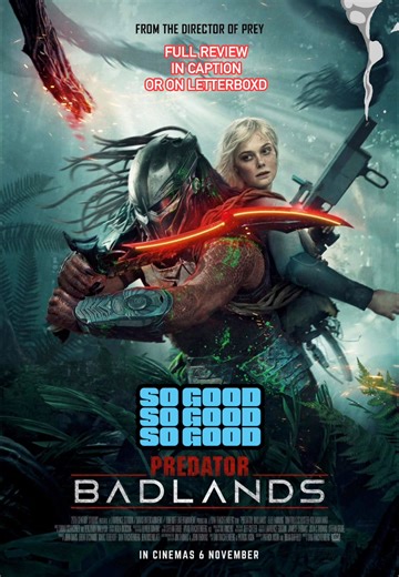 Predator Badlands is a nonstop, sci fi action smorgasbord, with deadly and beautifully imaginative creatures, a wild new setting, and a Predator character, that takes us on the deepest journey into the character since the very first film. It’s unlike any other Predator film before it. This film is about a Predator… not about its prey or a battle with an Alien… It’s solely about the Predator. Now sometimes lifting that sort of veil of mystery over an antagonist can be a very bad thing, but not th