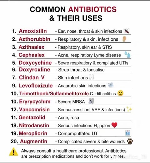 Common Antibiotics and Their Uses in Nursing