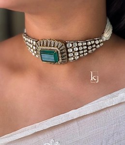 Emerald Gold Sabyasachi Victorian Choker Indian Jewelery Sabyasachi Necklace Emerald Indian Choker Punjabi Necklace Bollywood Jewelry - Etsy