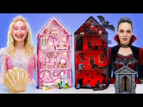 Extreme MERMAID vs VAMPIRE Dream House Makeover! DIY Decor Hacks