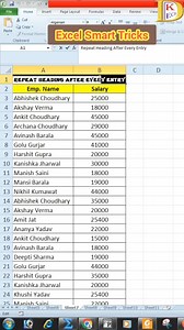 1.4K views · 12 reactions | Repeat Heading On Every Line || Excel Data Entry Tricks || Advance Excel Tricks #exceltricks #headingrepeat #dataentry #dktech #howto #exceltips #trending | DK TECH | Facebook