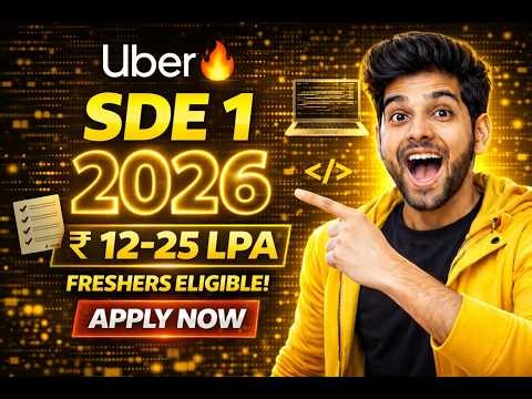 Uber Software Engineer 1 Hiring 2026 🚀 | Freshers Eligible 🔥 | Apply Now