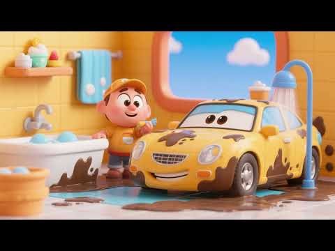 Muddy Bath Car Wash Song | Fun Kids Nursery Rhymes & Sing-Along 🚗🛁