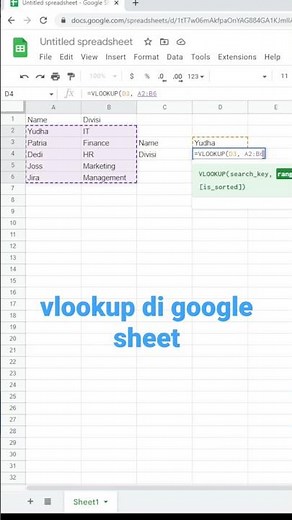 Vlookup in Google Sheet