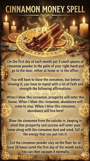 Cinnamon Money Spell | Monthly Abundance Ritual for Wealth & Luck ✨